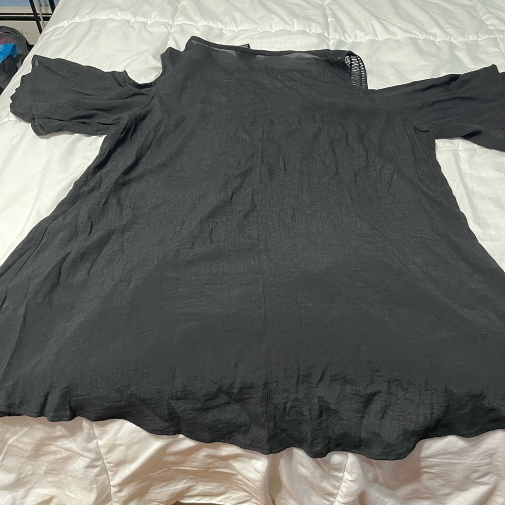 Catalina Black Blouse extremely flattering lightweight sexy any occasion blouse